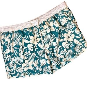 AMERICAN EAGLE ☆ Hibiscus Pull-On Elastic Waist Swim Trunks